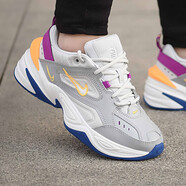 耐克（NIKE）老爹鞋女鞋秋季新款qiuM2K厚底運(yùn)動(dòng)鞋低幫網(wǎng)紅經(jīng)典休閑鞋跑步鞋 AO3108-018灰紫橙白 36