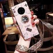 速舞  華為mate50手機殼女款鑲鉆30Epro潮牌網(wǎng)紅玻璃40Pro+鏡頭全包磁吸支架防摔保護套 華為Mate30ePro【玫瑰金】配掛繩+水凝膜