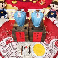 牪飲小牛酒莊 三斤壇裝定制滿(mǎn)月百天女兒紅周歲封酒生日原漿高粱酒 雙壇：喜結連理+金榜題名 52度