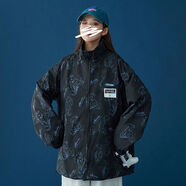 Carfie&Code外套女春季百搭小香風(fēng)復古港味潮ins原宿風(fēng)小熊夾克短款時(shí)尚百搭 黑色 L