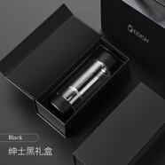 EDISH壹滴水泡茶杯玻璃杯茶水分離雙層耐熱男士個人專用便 黑色350ml