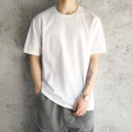 優(yōu)崛（YOUJUE）厚款不透阿肌美咔重磅棉T恤男半袖女純棉短袖打底衫體恤T國(guó)潮250g 白色 2XL