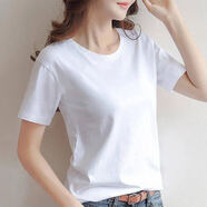 索宛亦（SUOWANYI） 歐洲站短袖T恤女2021夏季新款韓版半袖寬松大媽設計感上衣潮 純白 L 100-115斤