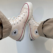 匡威（Converse）男鞋女鞋2025秋冬季新款1970S情侶鞋子高幫經(jīng)典休閑鞋運動(dòng)鞋板鞋 162053C米白色 41