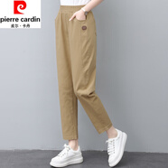 皮爾卡丹（pierre cardin）休閑褲春秋季新款九分休閑褲中年寬松蘿卜褲百搭長褲氣質(zhì)顯瘦 卡其 XL (適合125-135斤左右)