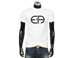 ARMANI/阿瑪尼 EA 男士潮牌時(shí)尚絲光棉鷹標(biāo)短袖圓領(lǐng)T恤 8N1TF6 1JUVZ 白色 101 S
