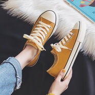 人本（RENBEN）人本加絨帆布鞋女情侶男2023新款復古經(jīng)典休閑小白鞋板鞋百搭鞋子 落葉黃R 40 女