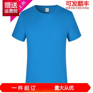 奧義馳圓領棉短袖t恤定制工作服印logo文化廣告衫速干衣班服定做 孔藍色 S