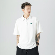 先気 短袖t恤男 夏季男裝polo領(lǐng)衫男士翻領(lǐng)t恤男商務(wù)休閑短袖半袖寬松 白色H1570 M 推薦100-125斤