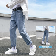 佐優(yōu)品新款男士牛仔褲夏季韓版寬松直筒九分長(cháng)褲潮修身小腳褲子男休閑褲 705藍色 31