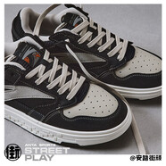 安踏（ANTA）【王一博同款】安踏街頑系列板鞋男鞋秋冬季款低幫運動(dòng)鞋 【街頑】黑/二度灰/碳灰-2 40（男7）