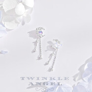 Twinkle Angel 月亮花環(huán)流蘇耳釘女925銀輕奢小眾耳飾時(shí)尚耳骨夾情人節生日禮物 月亮花環(huán)流蘇耳釘