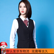 森羅慕彤西裝馬甲女士2021春秋季黑色馬夾背心坎肩外穿職業(yè)正裝工作服 單件黑色馬甲 L