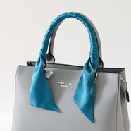 PTAH真絲絲巾細窄長(cháng)條小圍巾韓版領(lǐng)帶女飄帶腰帶絲帶發(fā)帶絲綢 湖藍