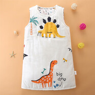 魯米可寶寶睡袋純棉秋冬季厚款中大兒童防踢被神器嬰兒背心分腿睡衣四季 恐龍樂(lè )園（前夾棉后無(wú)棉） 衣長(cháng)1米 建議身高100-120cm