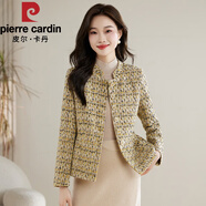 皮爾卡丹（pierre cardin）小香風(fēng)短款外套女春秋新款2025年秋季氣質(zhì)上衣薄款女士秋裝 黃色 M 【80-100斤】