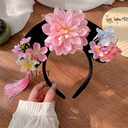 VISIT格格發(fā)箍宮廷風(fēng)貴人旗頭頭箍甄嬛傳娘娘貴妃發(fā)卡成人搞笑洗臉頭飾 桃夭格格