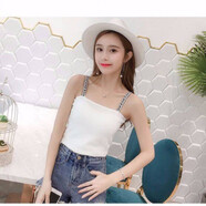 柒十念棉質(zhì)大碼吊帶背心女學(xué)生韓版新款內搭打底衫女吊帶衫修身外穿上衣 白色 XXL碼【建議130斤-150斤內】