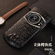 深非 8848 M6手機殼真皮頭層牛皮5G風(fēng)尚版手機套 尊享版皮套巔鋒版鈦金手機全包防摔防爆后蓋硬殼商務(wù) M6-巔鋒版-立體鱷魚(yú)爪紋黑色【配鋼化膜+鏡頭膜】