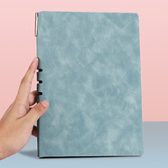 申士SHEN SHI 膚感皮革筆記本子 B5簡(jiǎn)約日記本文具商務(wù)記事本會(huì )議本草稿本18-08天藍色 100張1本可定制