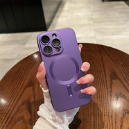 韻寧 【磁吸暗紫色】無線充電全包鏡頭膜適用iphone16pro手機殼新款蘋果手機殼全軟殼硅膠防摔款簡約 暗紫色*玻璃鏡頭 【帶磁吸，全軟不傷機】 iPhone11