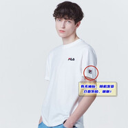 斐樂(lè )韓國fila斐樂(lè )T恤 男女款夏季運動(dòng)休閑圓領(lǐng)短袖男士半袖上衣 2111X/2101X-OWH L /100（建議65-75kg）