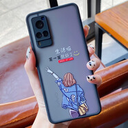 迅炫ViVO x60Pro手機(jī)殼保X50護(hù)套生活嘛笑一笑30情侶網(wǎng)紅鏡頭全包男女款防摔透明硅膠磨砂  ViVOX60【藍(lán)牛仔女孩】尊貴黑