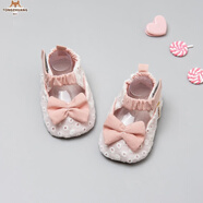 梔潔  夏季嬰兒步前鞋子 嬰幼兒夏寶寶軟底學(xué)步公主不掉鞋6個(gè)月成品鞋襪布鞋 淺口夏季布涼鞋-白色蕾絲繡花公主鞋 內長(cháng)約11cm左右(適合2到7個(gè)月)