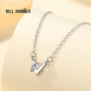 BILL SKINNER品牌 簡(jiǎn)約V形項(xiàng)鏈女輕奢時(shí)尚飾品情人節(jié)生日禮物送女友送老婆 白金色 925銀