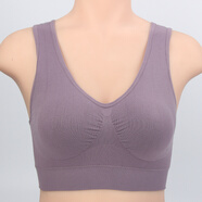 孝大碼中老年人胸罩中年無(wú)鋼圈媽媽內衣女背心式紅色文胸本命年聚攏老人孕婦少女舒適胖mm200斤可穿 紫灰色 4XL(170-210斤)