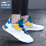鴻星爾克（ERKE）男鞋運動(dòng)鞋秋冬紅星男士網(wǎng)面透氣跑步鞋子男款輕便百搭休閑鞋潮鞋 正白/瀝青藍 39