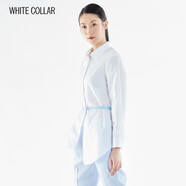 白領(lǐng)女裝  純棉 方領(lǐng) 暗門(mén)襟圓擺長(cháng)袖襯衫 MIAN21-202 白色 155/S