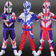 FANGSEN童裝賽羅奧特曼衣服兒童套裝春秋男童秋裝男孩寶寶超人萬(wàn)圣節服裝 賽羅兩件套 105 碼建議身高90cm