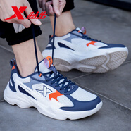 特步男鞋老爹鞋2025新款冬季網(wǎng)面透氣男士旗艦運動(dòng)鞋男休閑鞋子跑步鞋 深蘭白7552 39