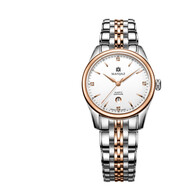 名爵（MANJAZ） 瑞士手表女薄鉆石英手表女士鋼帶腕表送老婆媽媽圣誕禮物 玫金殼 玫金鋼帶 6178L SR-WR-A5