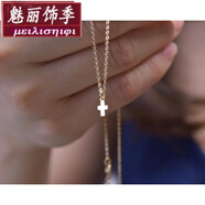 魅麗飾季 超迷你十字架小吊墜14k包金注金鎖骨鏈短項鏈女極簡(jiǎn)歐美風(fēng)國慶節禮物定制新年禮物 虎年 38cm(貼近脖子)