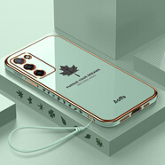 佩諾OPPO A55手機(jī)殼PEMM00保護(hù)套鏡頭全包防摔5G電鍍楓葉+閃粉鏡面支架硅膠直邊創(chuàng)意男女款網(wǎng)紅軟外殼 【薄荷綠】楓葉直邊電鍍 OPPO A55