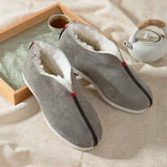 內聯(lián)升 老北京棉鞋男鞋男手工千層底羊毛安棉加厚保暖布鞋DN8309 灰色 41