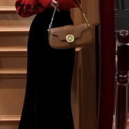 艾珠兒（Aizhuer）針織連衣裙女裝春秋新款寬松氣質(zhì)顯瘦春季套裝女包臀魚尾套裝裙子 單半身裙 均碼（建議80-140斤）