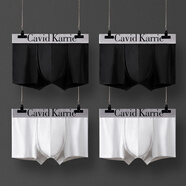 Cavid Karrie官方品牌內(nèi)褲男士純棉抗菌襠中腰運(yùn)動(dòng)大碼透氣無痕四角青年平角褲 A2K1126-B黑+黑+白+白 XL （120-140斤）