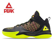 匹克籃球鞋男鞋春季透氣防滑緩震球鞋籃球外場(chǎng)鞋男士運動(dòng)鞋 黑色/熒光黃 E73421A 40