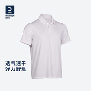 迪卡儂（DECATHLON）Polo衫男女運(yùn)動(dòng)T恤夏翻領(lǐng)男短袖寬松半袖公司工服速干T恤 男款-純白 L