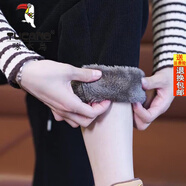 啄木鳥(niǎo)品牌女裝冬季加厚加絨燈芯絨褲子女2025新款寬松顯瘦束腳哈倫褲子 黑色 【羊羔絨】 加絨 XL 建議115-130斤