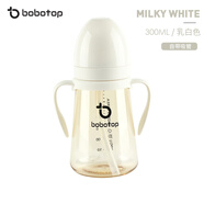 bobo top韓國吸管杯寶寶嬰兒兒童吸管杯PPSU大童吸管奶瓶防漏防摔 乳白色 300ml