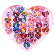 薩拉拉冰雪奇緣兒童戒指 韓版可愛(ài)女孩童卡通戒指愛(ài)莎公主SN9662 36個(gè)心形金沙公主款