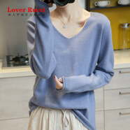 LOVER RUCCIv領(lǐng)2025春秋新款薄款毛衣女寬松韓版針織低領(lǐng)內(nèi)搭打底衫長袖毛衫 牛仔藍(lán) XXL