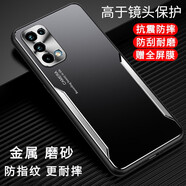 笑源【鏡頭全包】OPPO reno5手機殼reno5Pro+保護套reno5k金屬超薄防摔親膚男女款 reno5/reno5k【黑銀】買2件送鋼化膜