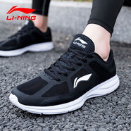 李寧男鞋跑步鞋新款情侶網(wǎng)面透氣跑鞋運動(dòng)鞋休閑女鞋 新基礎黑/基礎白（男款） 40
