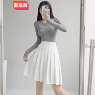 雷黛茜百褶裙中長(cháng)款高個(gè)子JK百褶裙女夏季黑色高腰顯瘦a字半身裙韓版潮 白色 加長(cháng)款[防走光不起球] XL 適合110-120斤