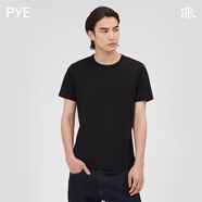 PYE派 經(jīng)典款2025年春夏男士短袖休閑T恤黑白凈色圓領(lǐng)平紋T 黑色 L